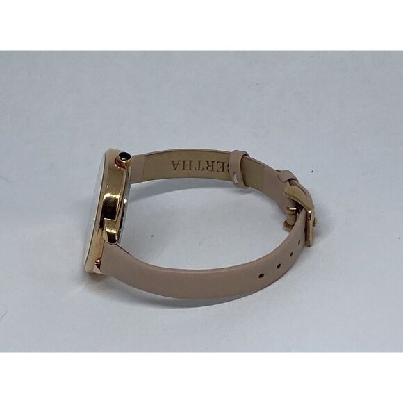 Bertha Women's Tan Leather Analog Rose Gold Dial Quartz Genuine Watch WK17 - Picture 9 of 12